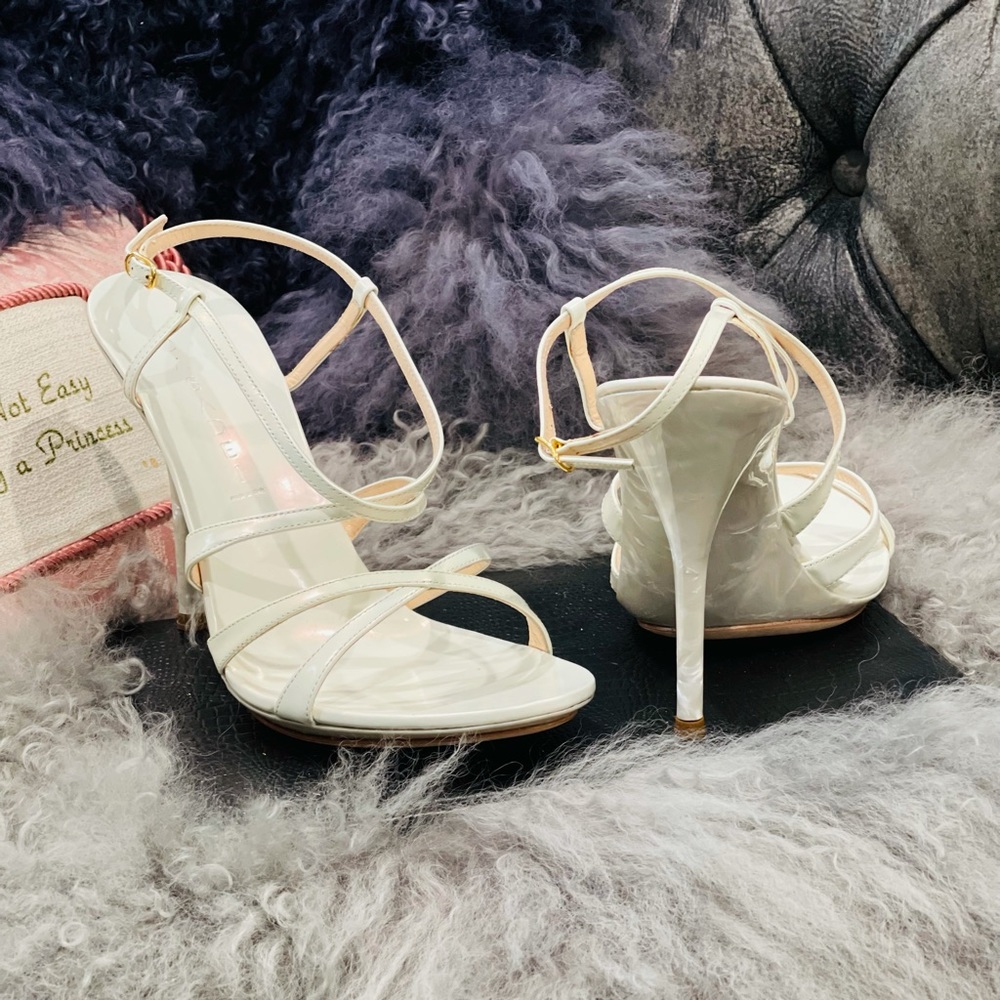 White with Opal Heel Casadei Wedding Heel
